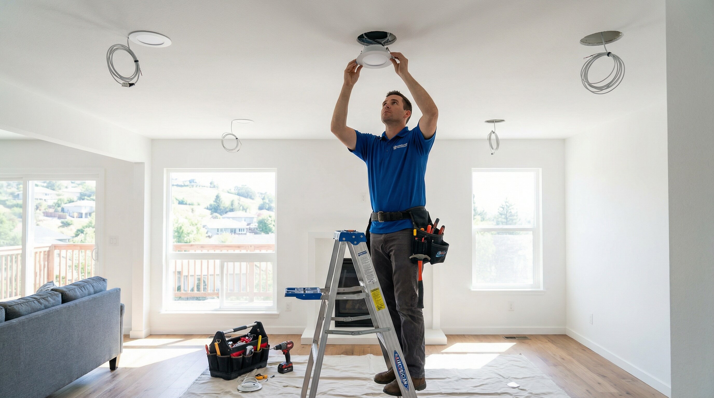 Modern LED lighting installation in a Pleasant Hill home